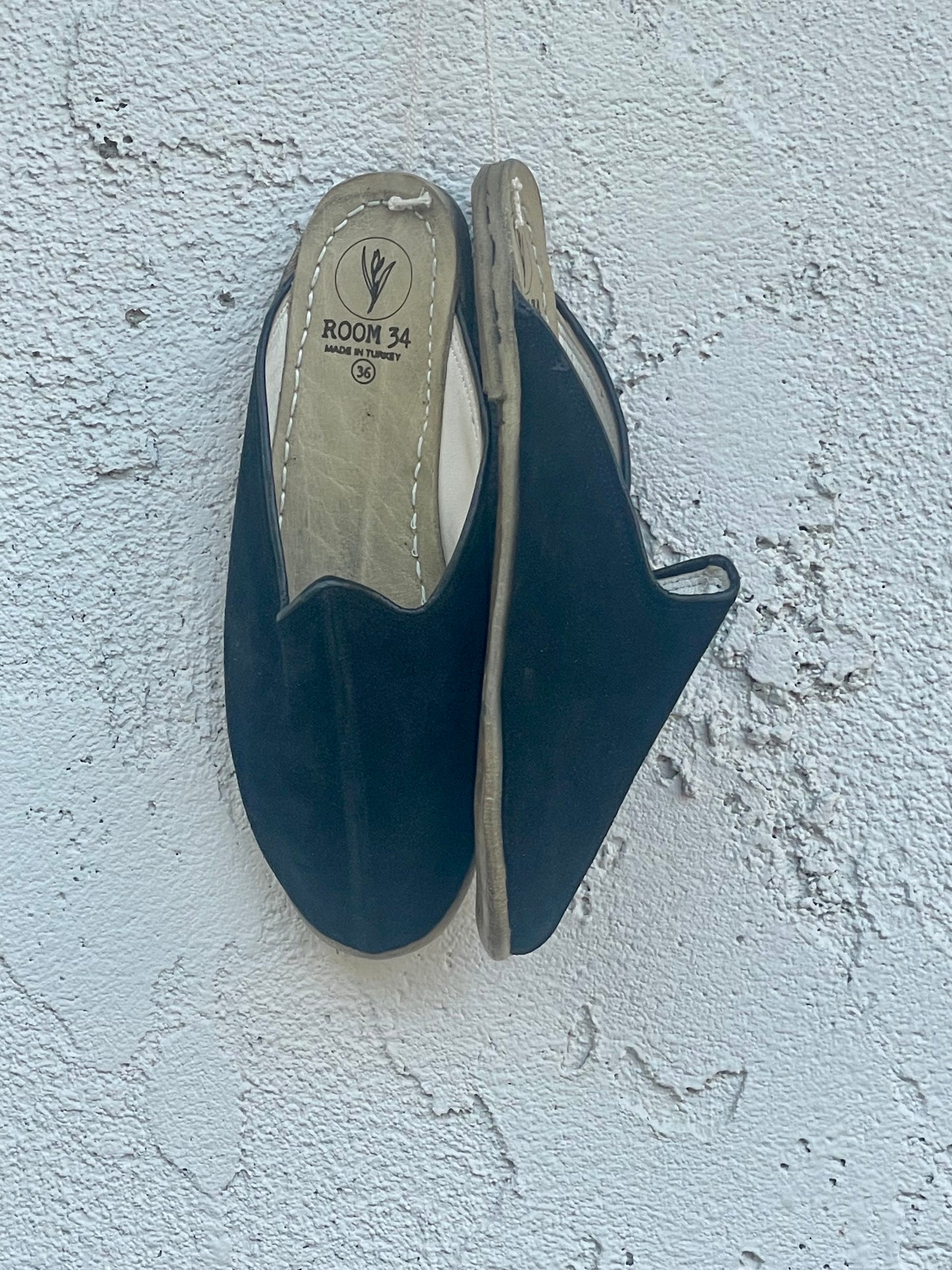 Suede Black Pearl Mules