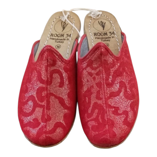 Crimson Leather Mules