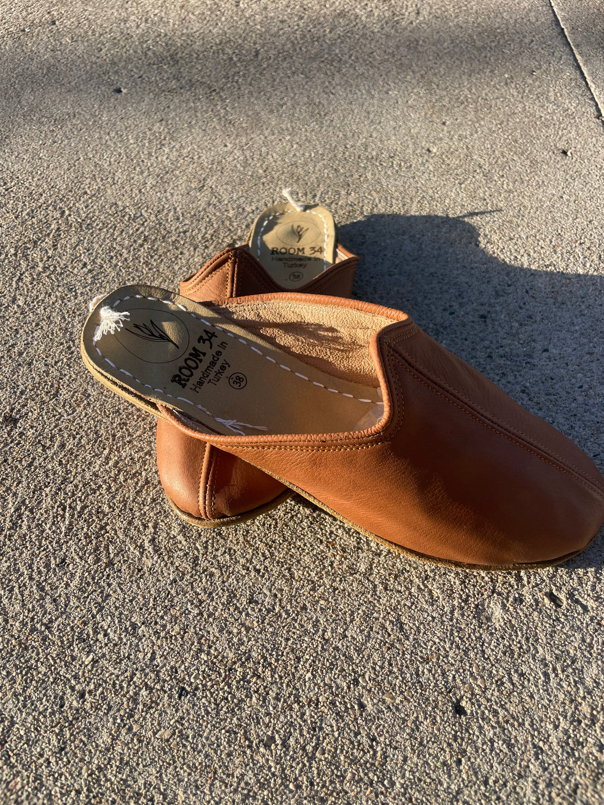 Caramel Leather Mules