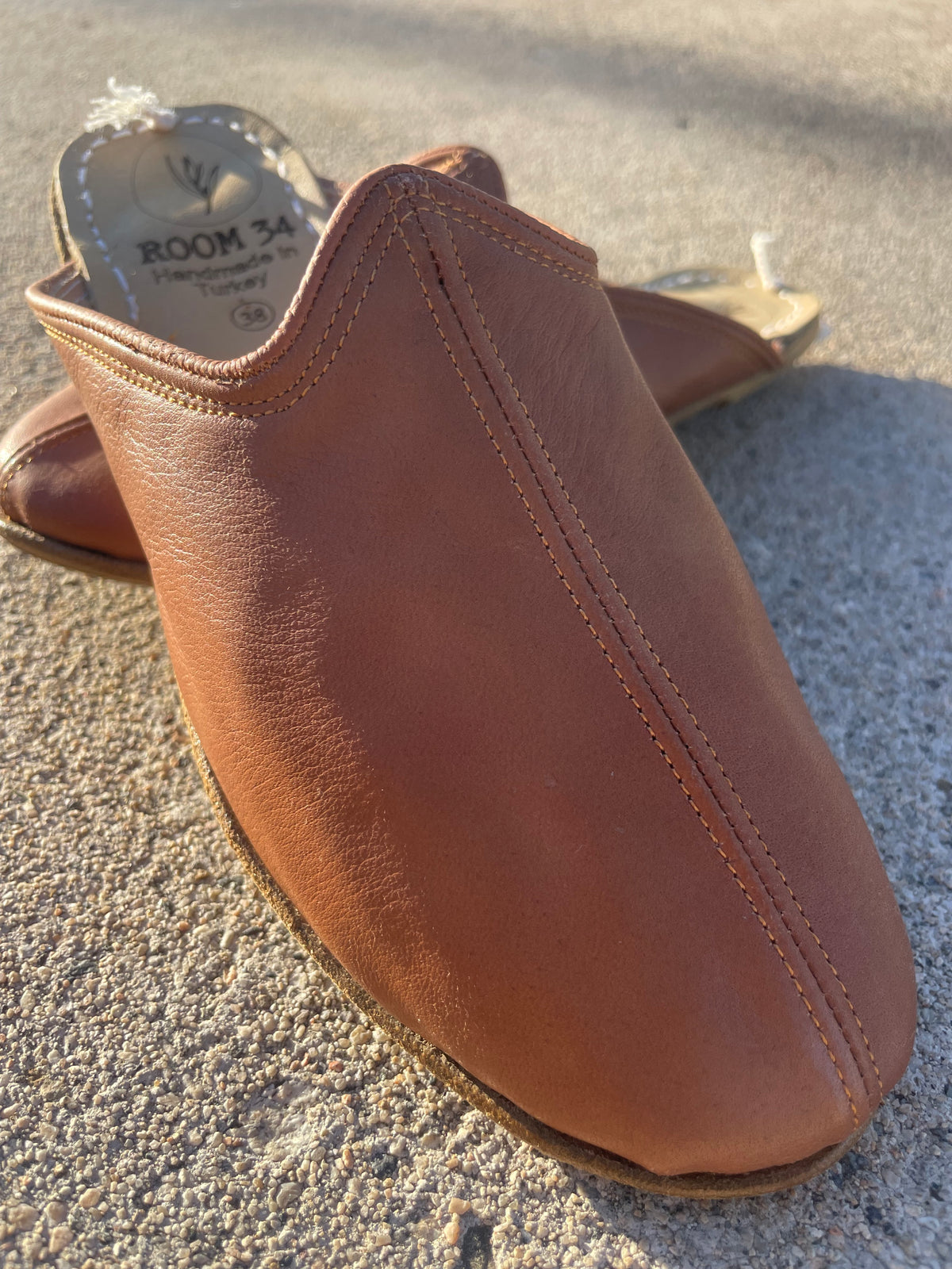 Caramel Leather Mules