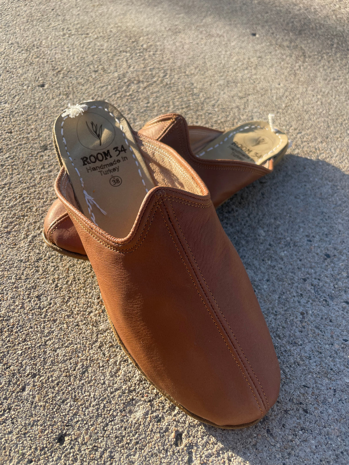 Caramel Leather Mules